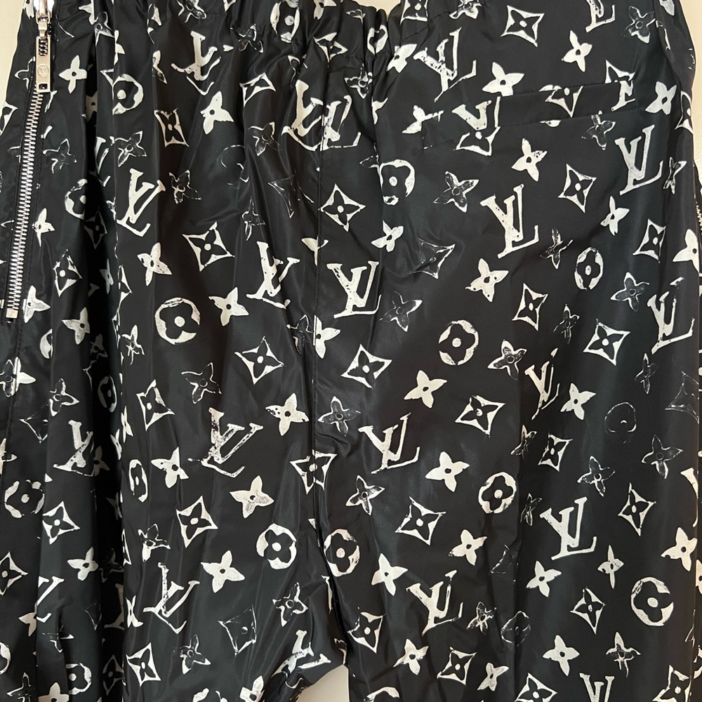 Authentic Louis Vuitton Black and White Stencil Effect Monogram Joggers - Picture 12 of 16